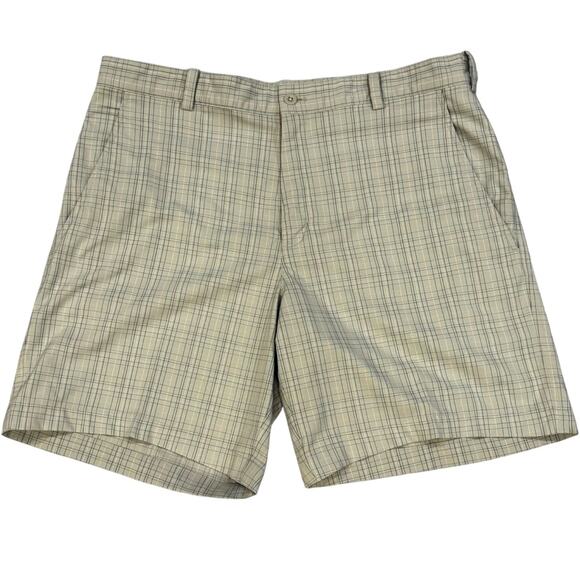 Nike Other - Nike Golf Fit Dry Plaid Shorts Men’s 34 Beige Blue 7” Inseam